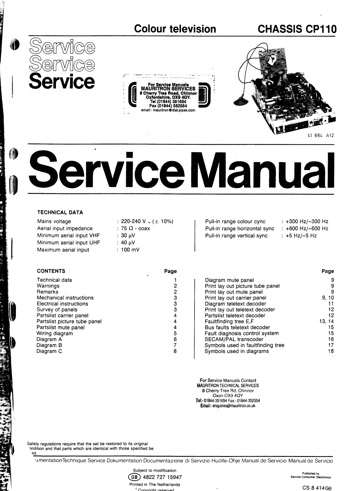 PHILIPS CP-110 Service Manual