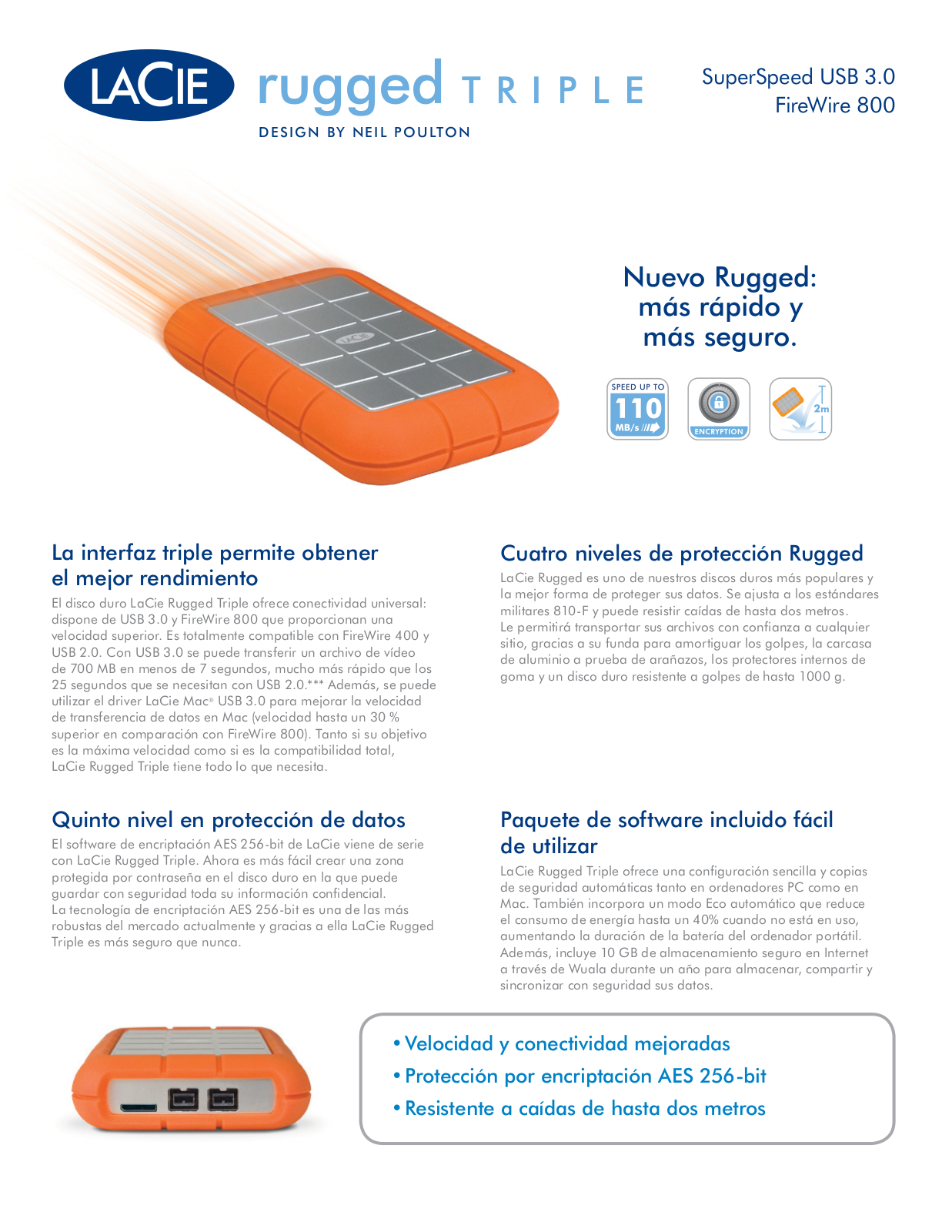 Lacie RUGGED TRIPLE USB 3.0 DATASHEET