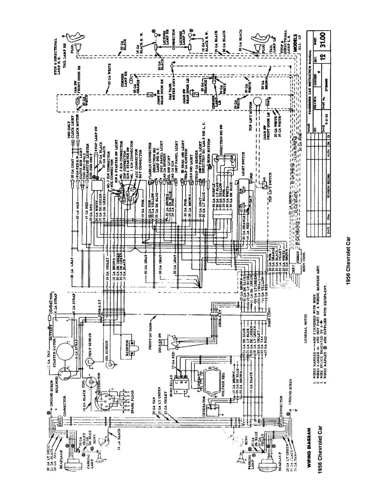 Chevrolet 1956 schematic