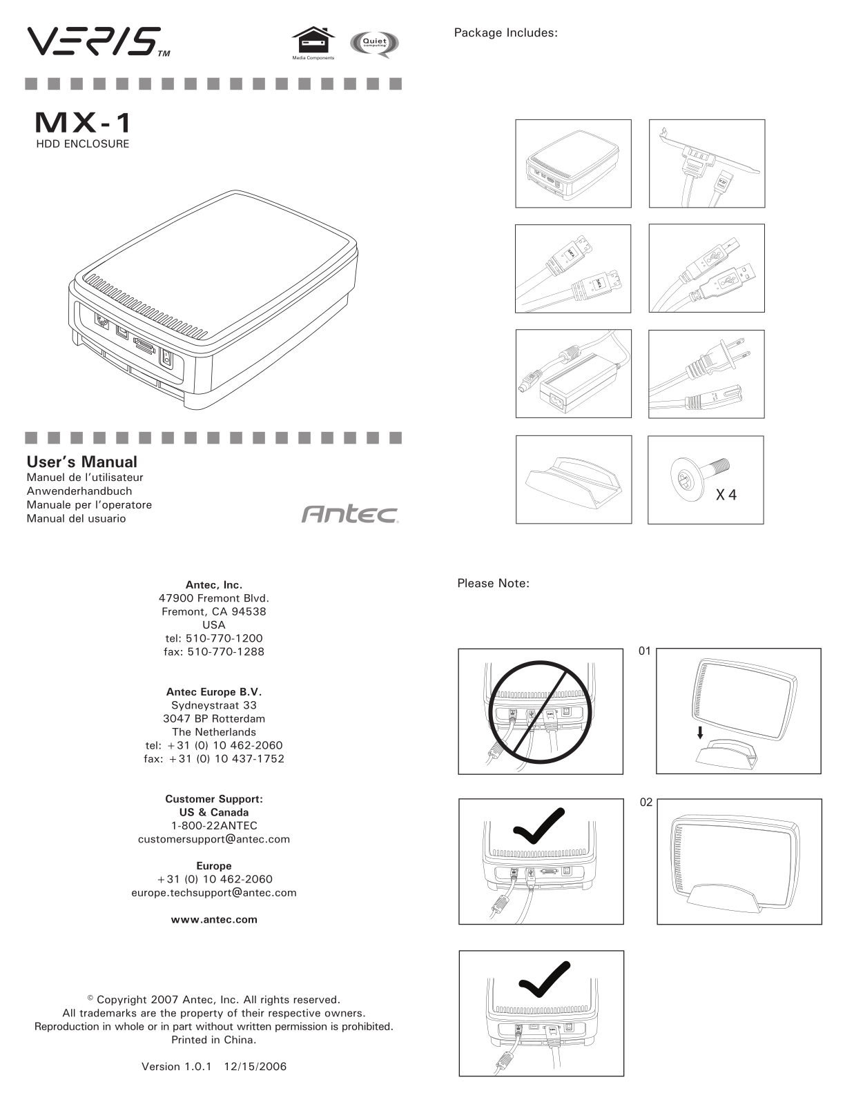 Antec VERIS MX-1 User Manual