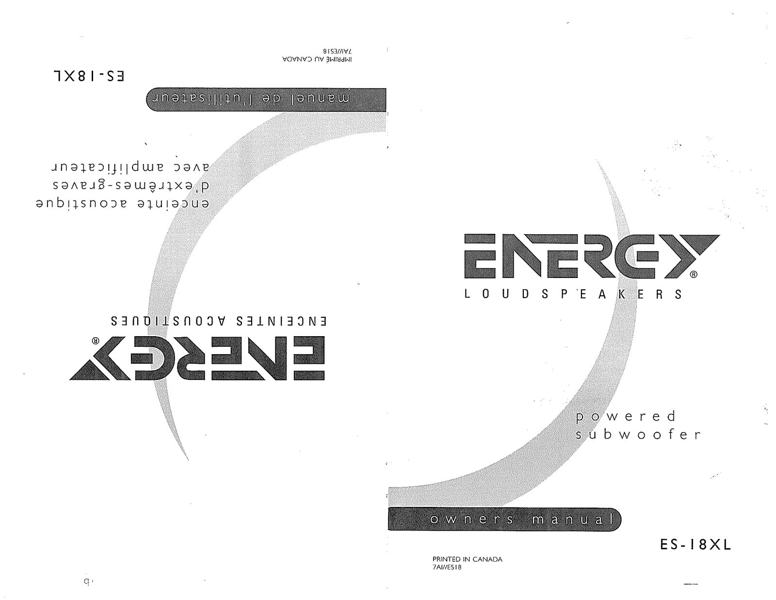 Energy ES-18-XL Owners manual