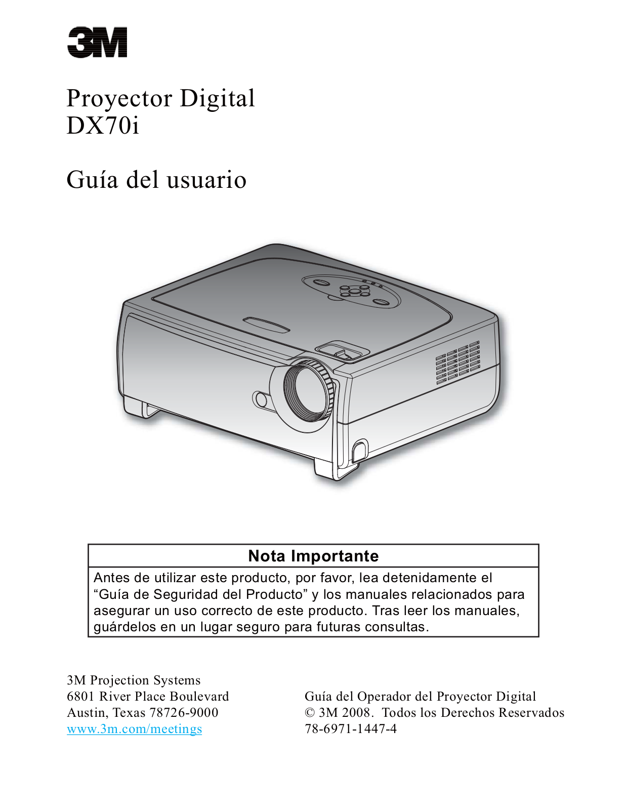 3M DX70i Operator Guide