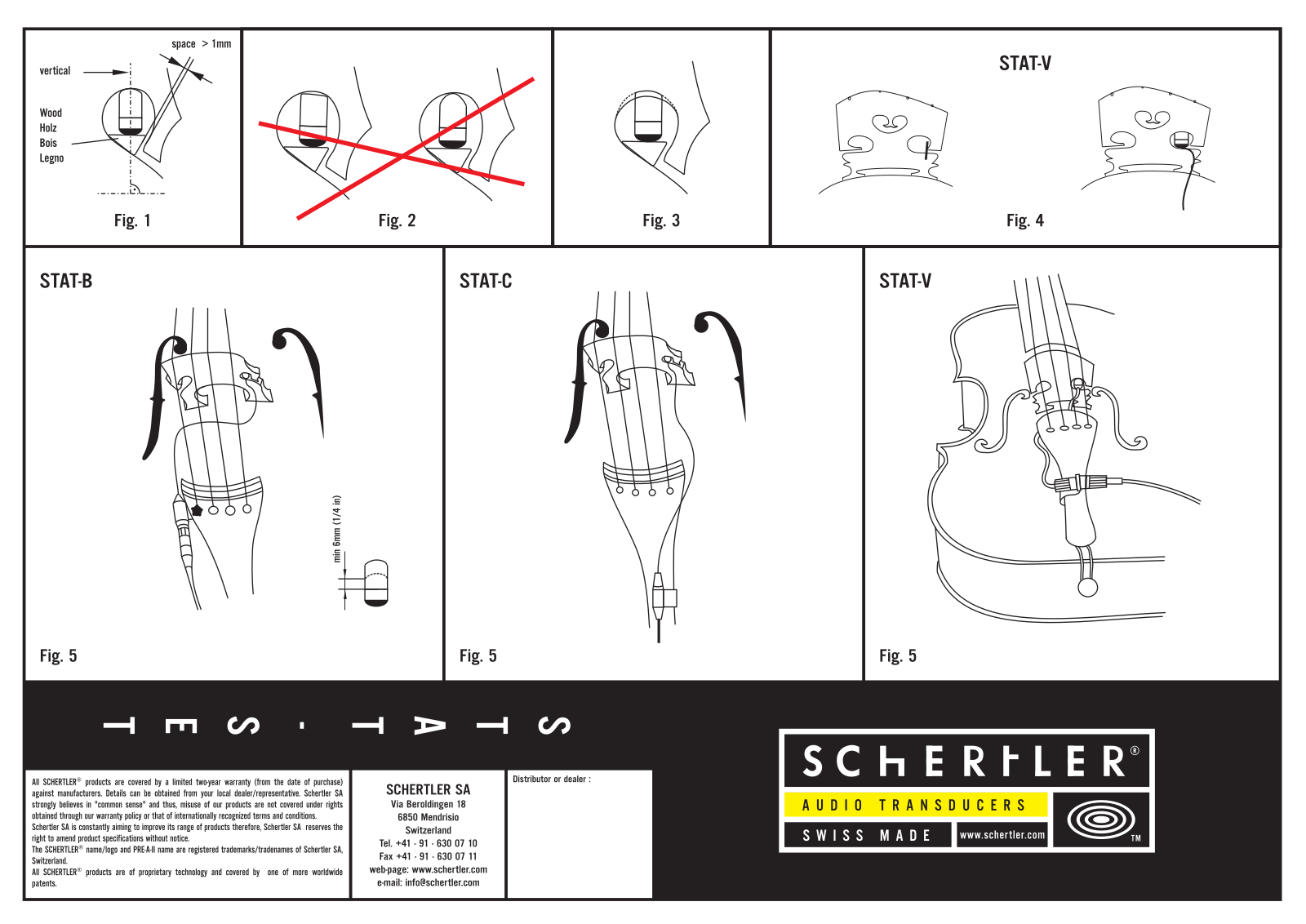 SChERtLER STAT-C Set, STAT-V Set, STAT-B Set USER MANUAL