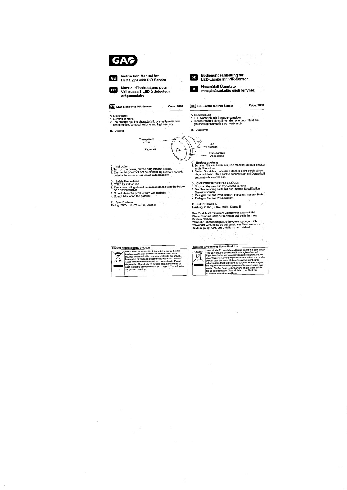 GAO EMN100 User guide