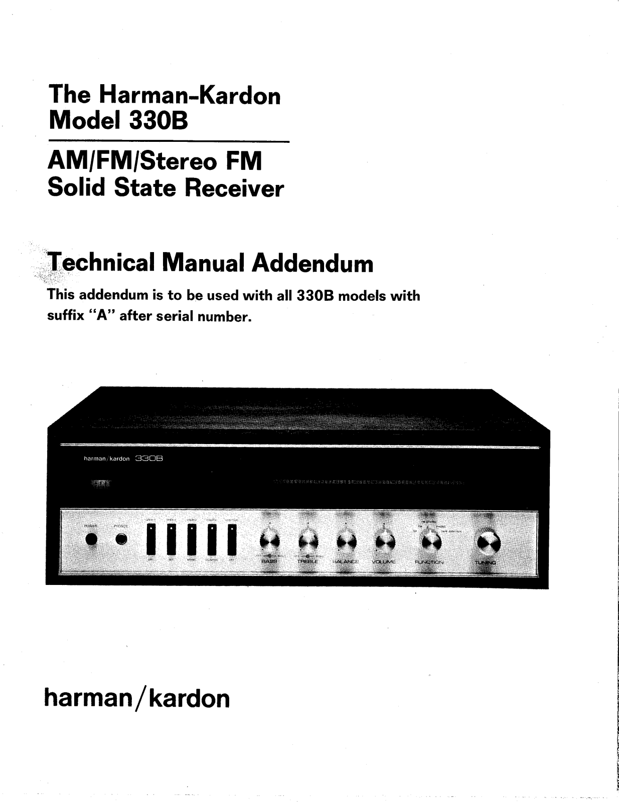 Harman Kardon 330-B Service manual