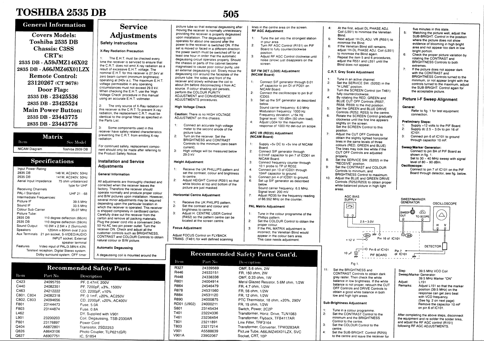 Toshiba 2535 DB Service Manual