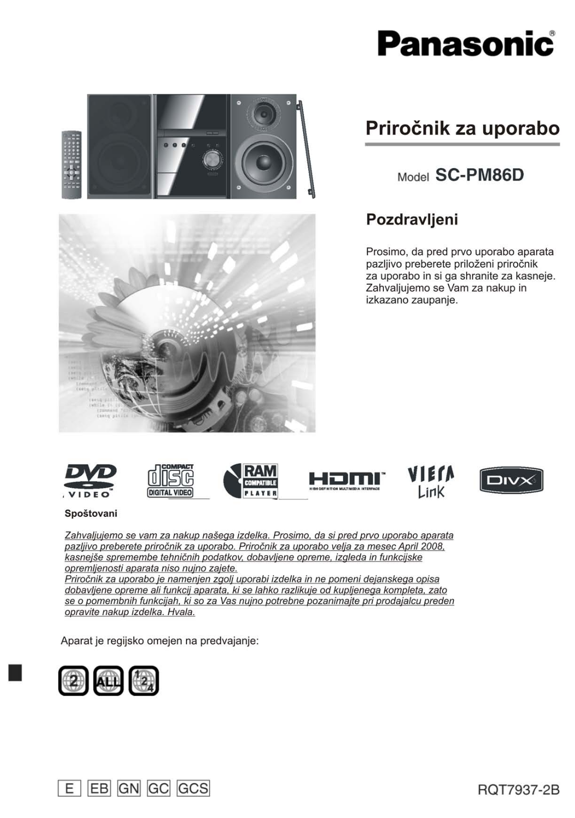 Panasonic SC-PM86D User Manual