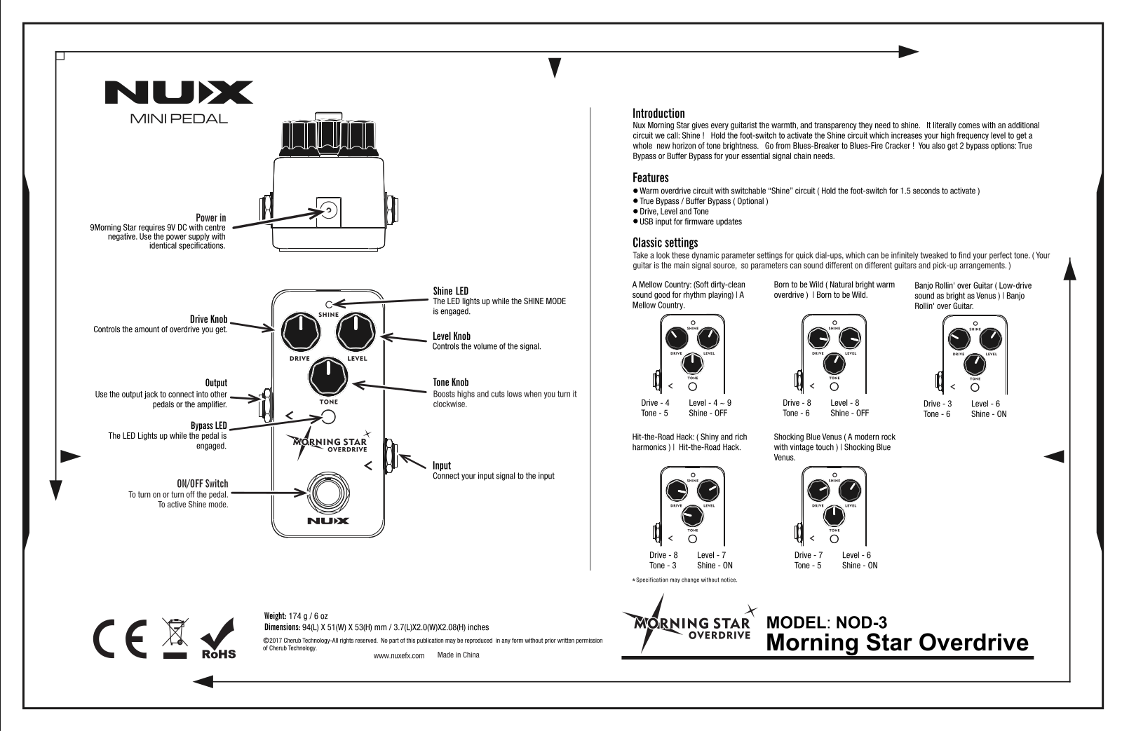 Nux Morning Star Owner’s Manual