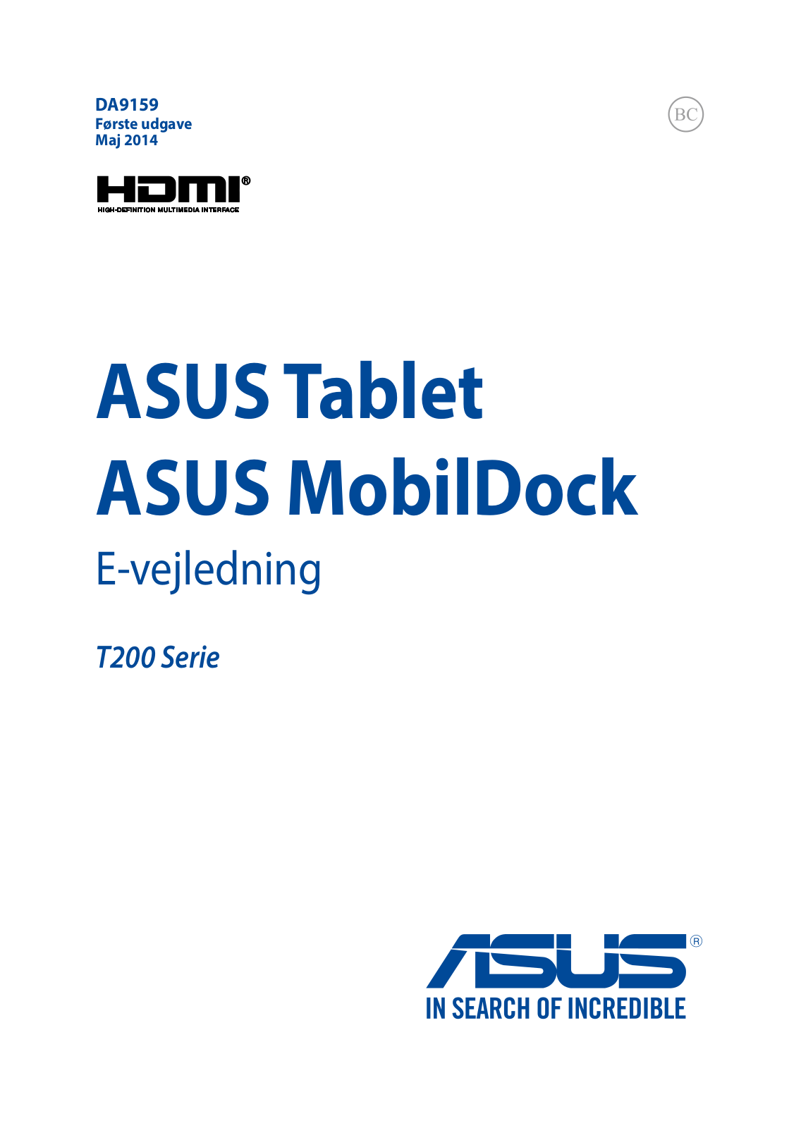 ASUS T200TA, DA9159 User Manual