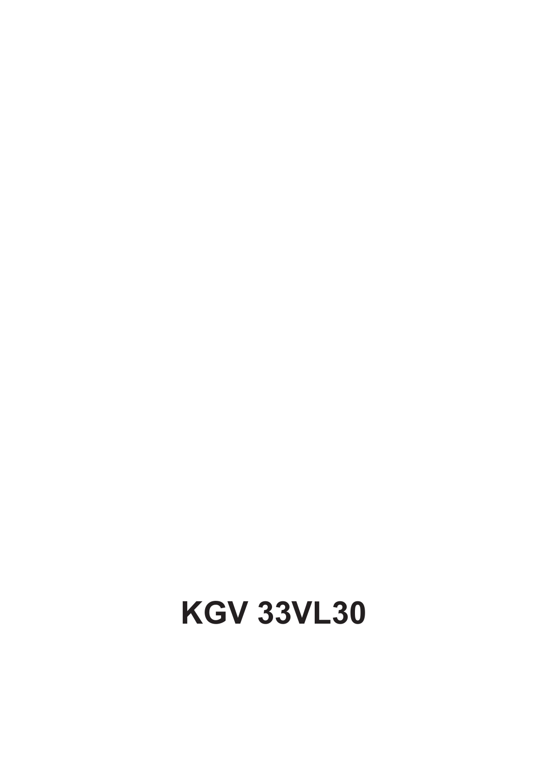 Bosch KGV 33VL30 User Manual