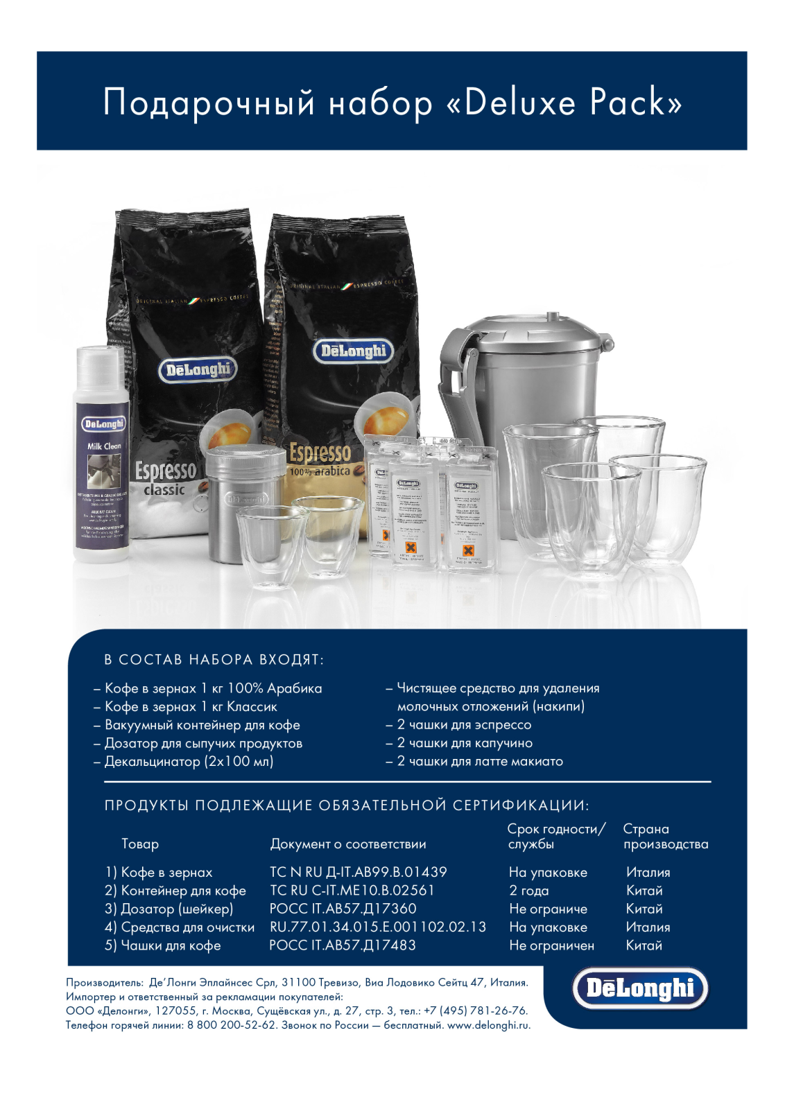 DeLonghi DeLuxe Pack User Manual