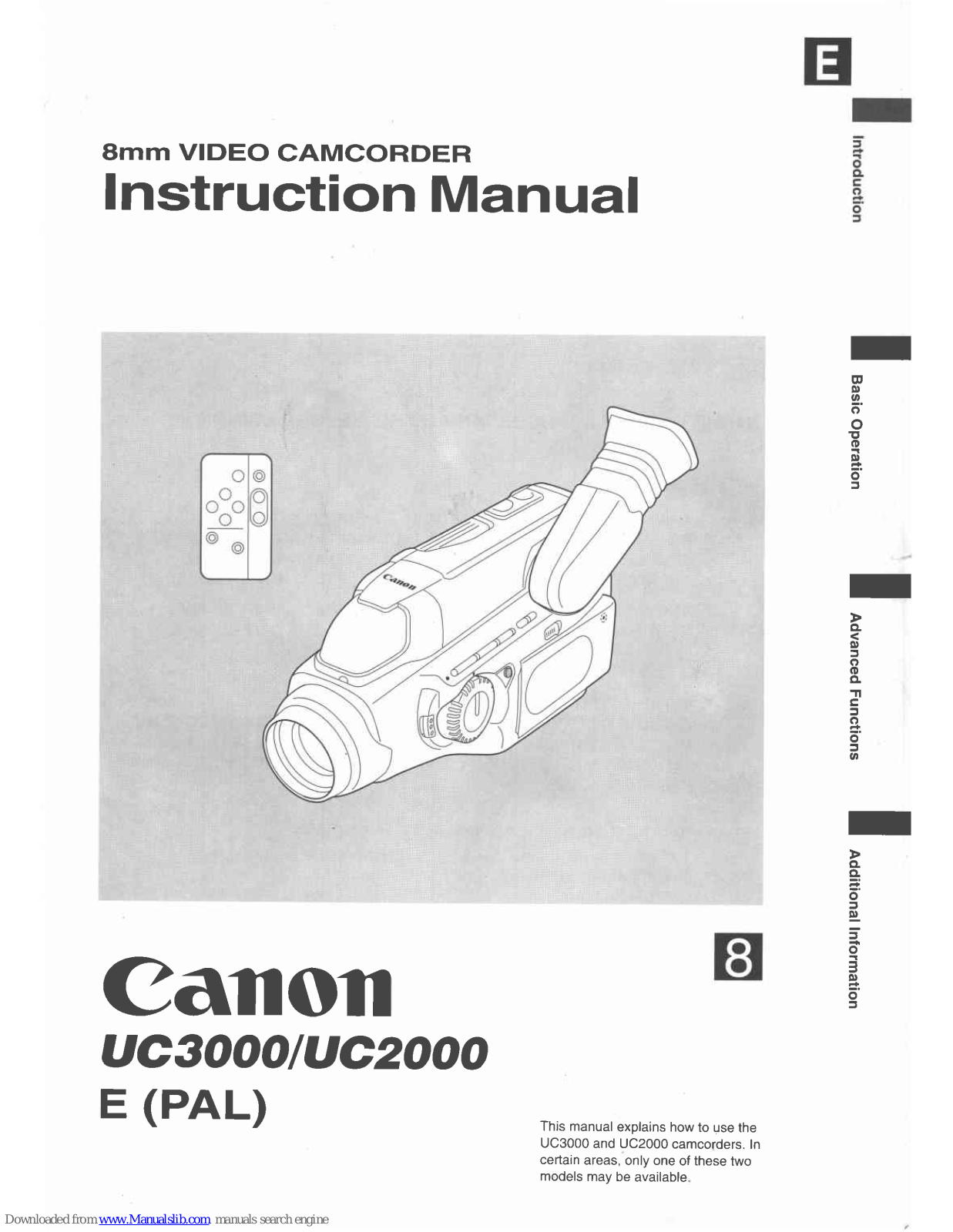 Canon UC 2000 E, UC 2000, UC 3000 Instruction Manual