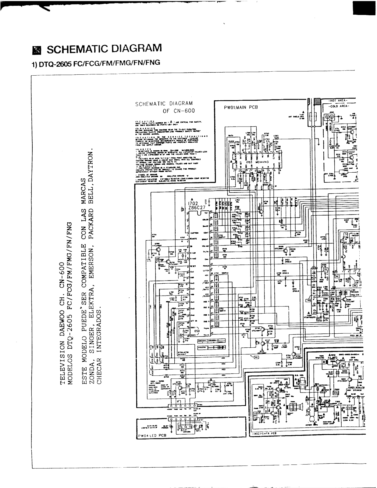 DAEWOO DTQ-2605FC, DTQ-2605FCG, DTQ-2605FM, DTQ-2605FMG, DTQ-2605FN Diagram