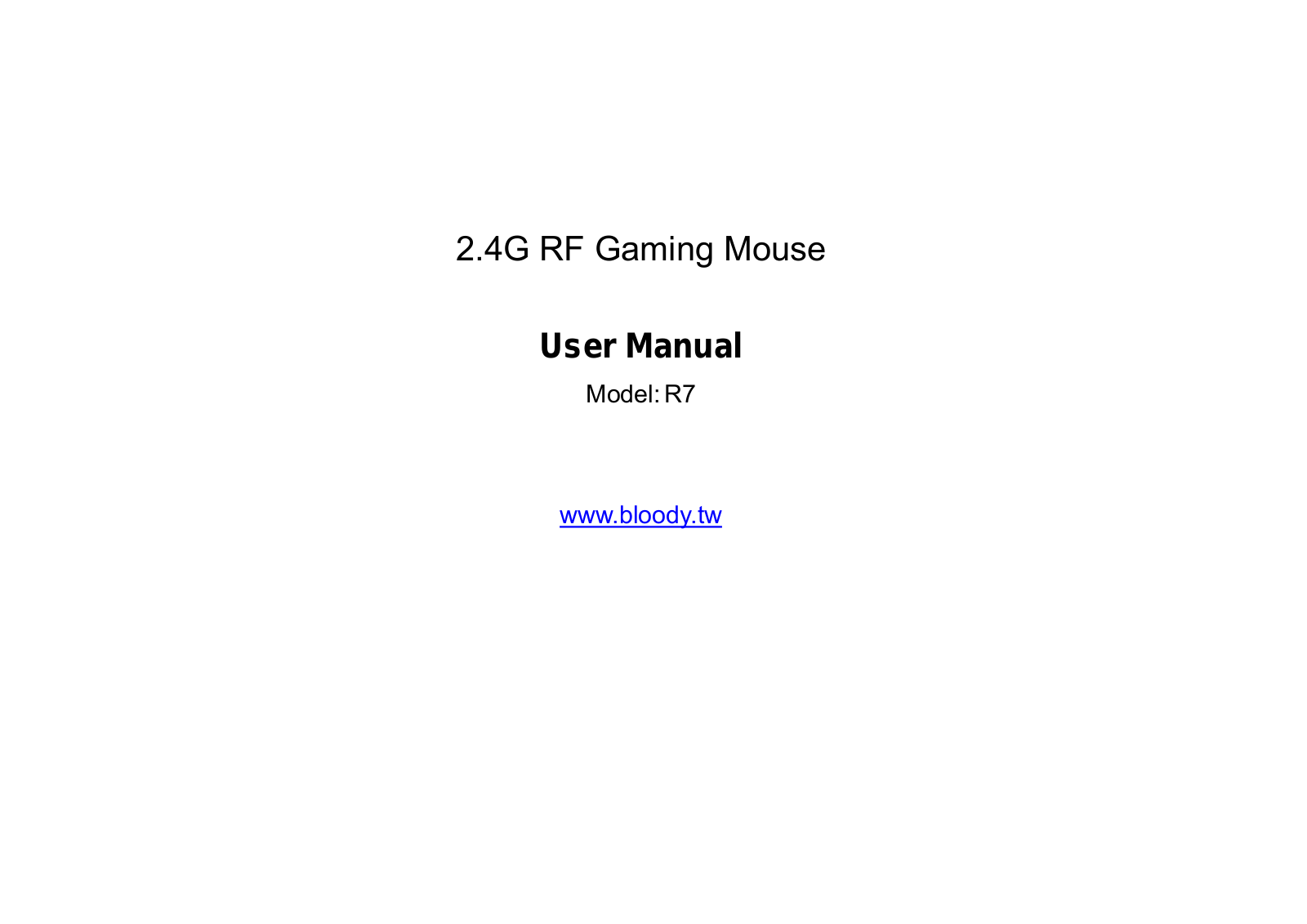 A4Tech R7A Users Manual