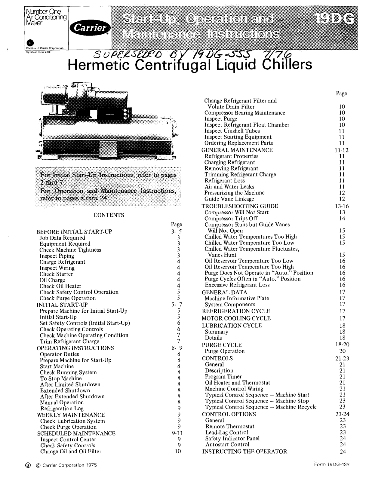 Carrier 19DG User Manual