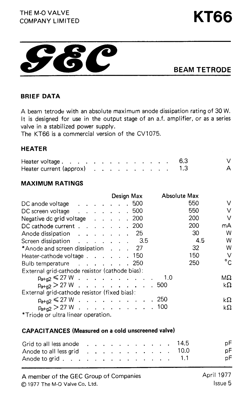 Philips kt66 DATASHEETS