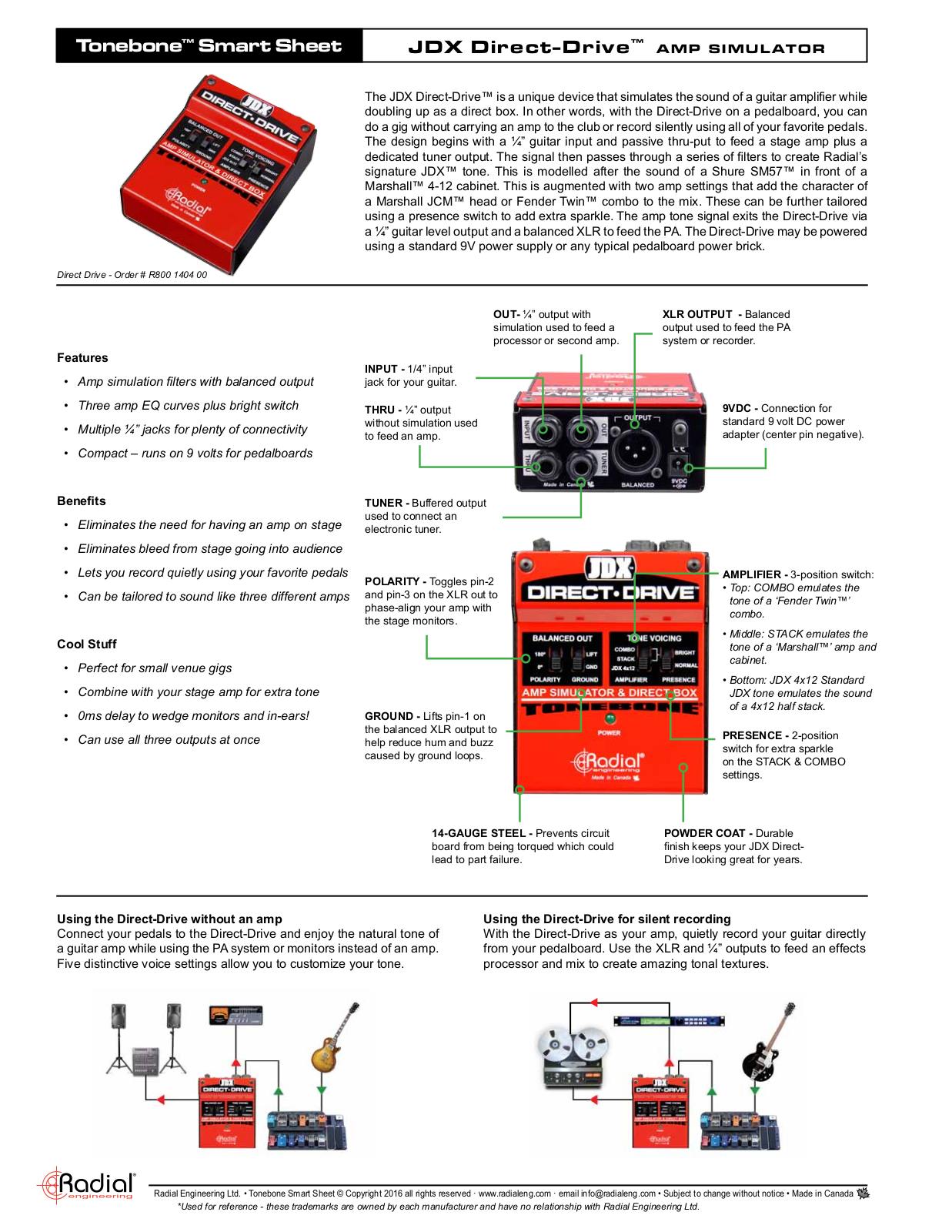 Radial Engineering DIRECT-DRIVE User Manual