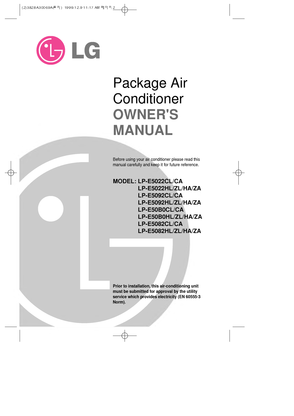 LG LP-E5082HA, LP-E5082HL User Manual