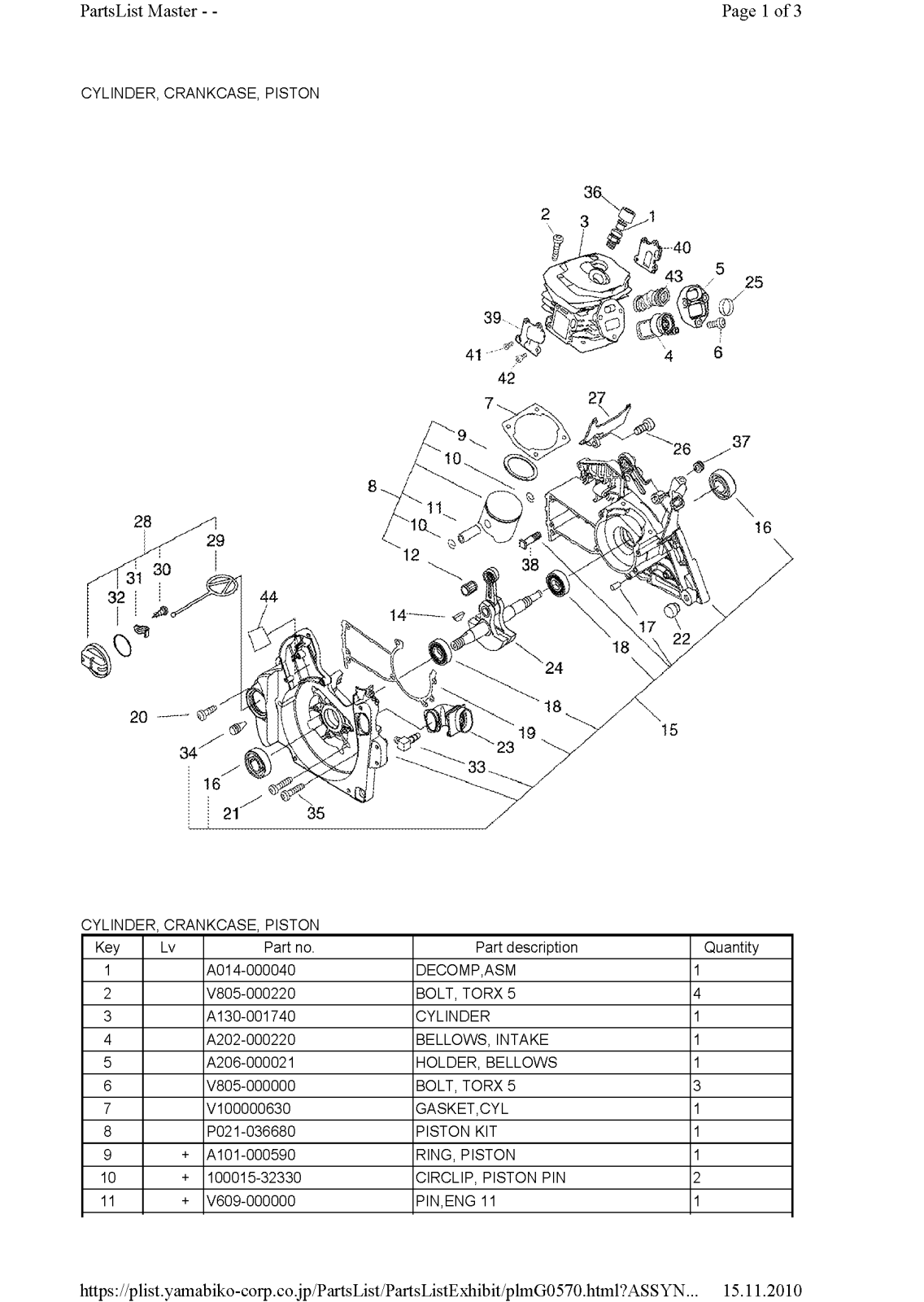 Echo CS-550 Parts List