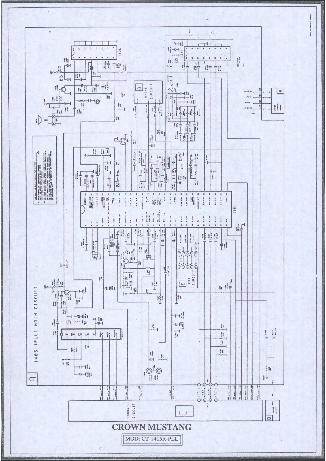 Crown Mustang CT1450R Schematic