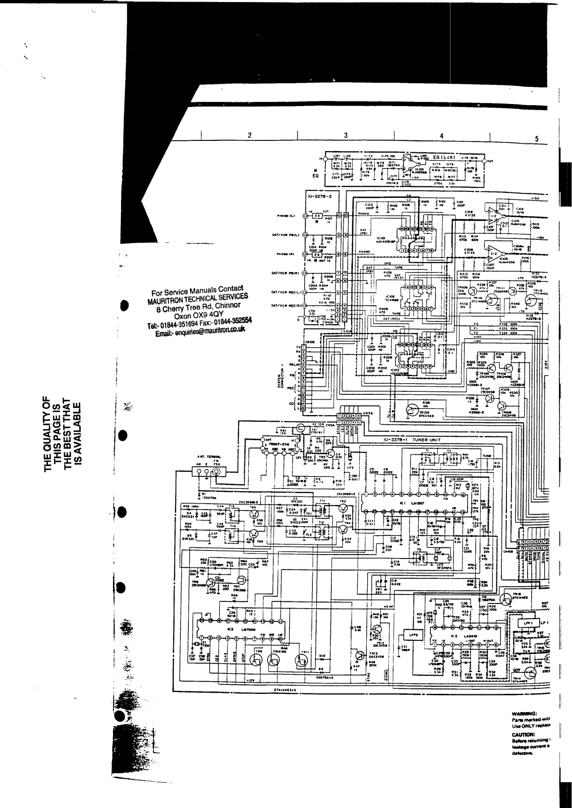 Denon UDRA-M7 Service Bulletin