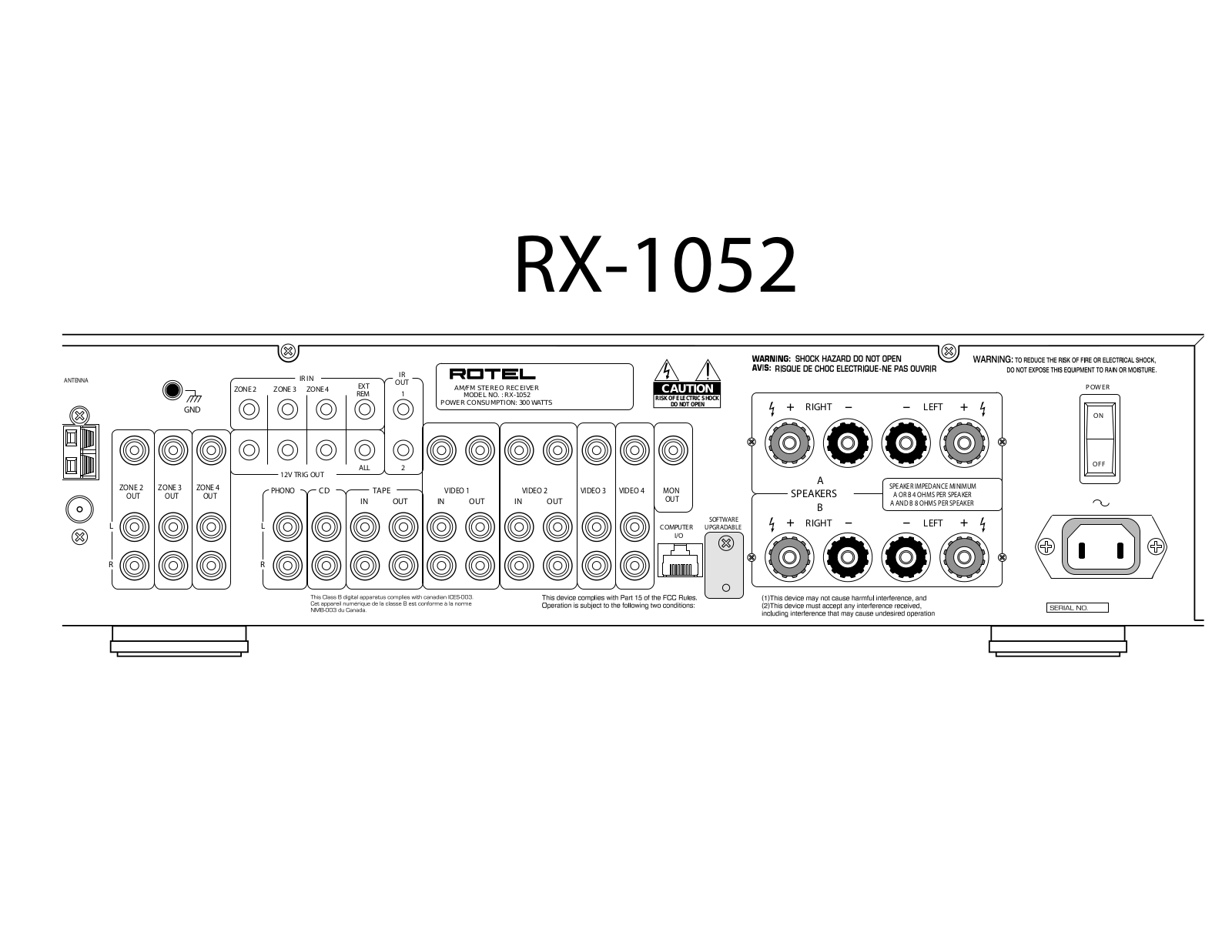 Rotel RX-1052-BK Owners manual