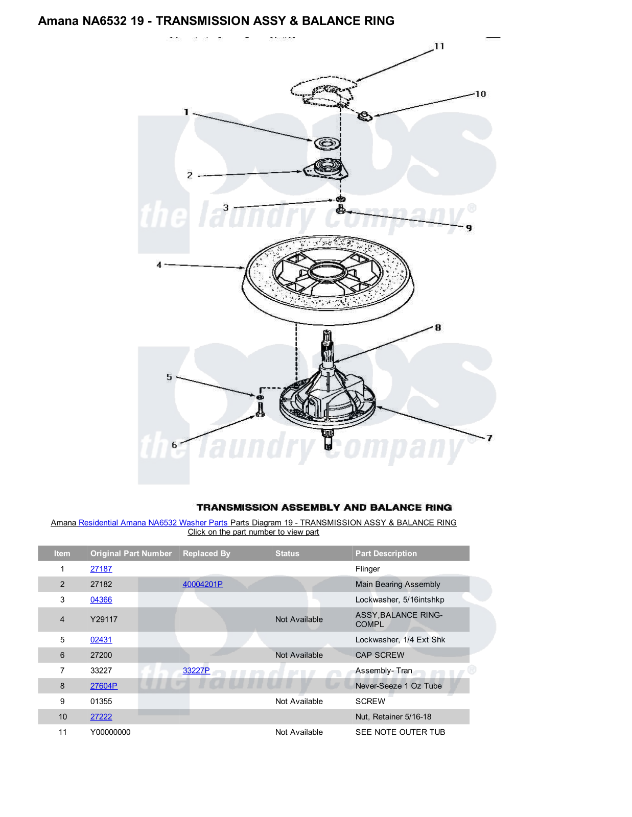 Amana NA6532 Parts Diagram