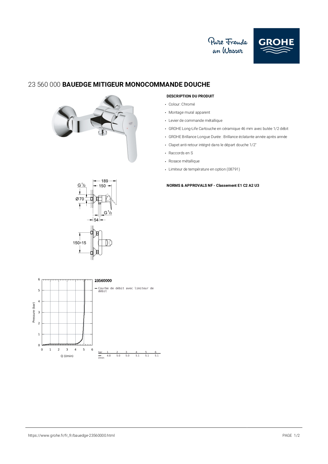 Grohe 23560000 Specification - ManualMachine.com