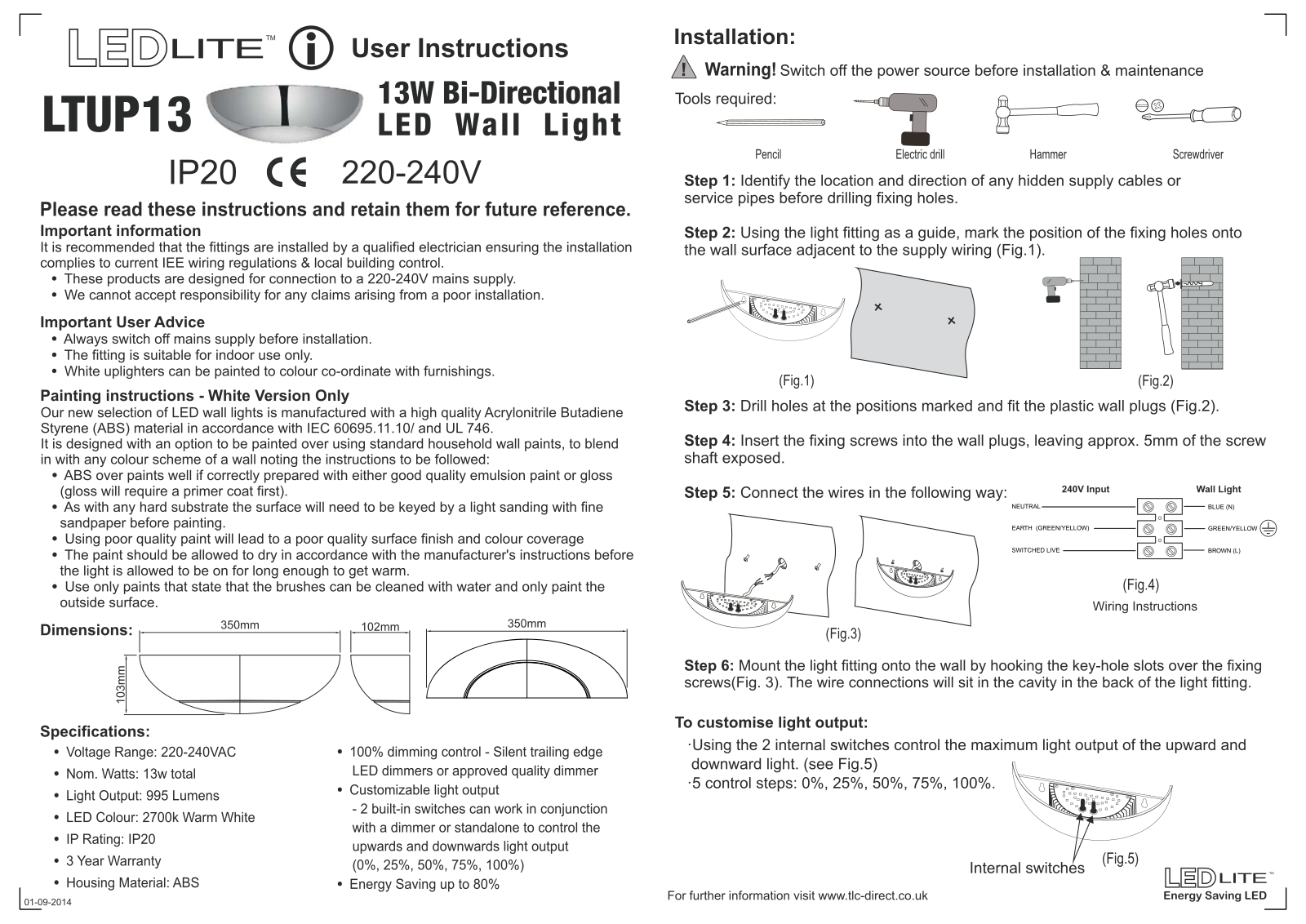 LEDlite LTUP13 User guide - ManualMachine.com