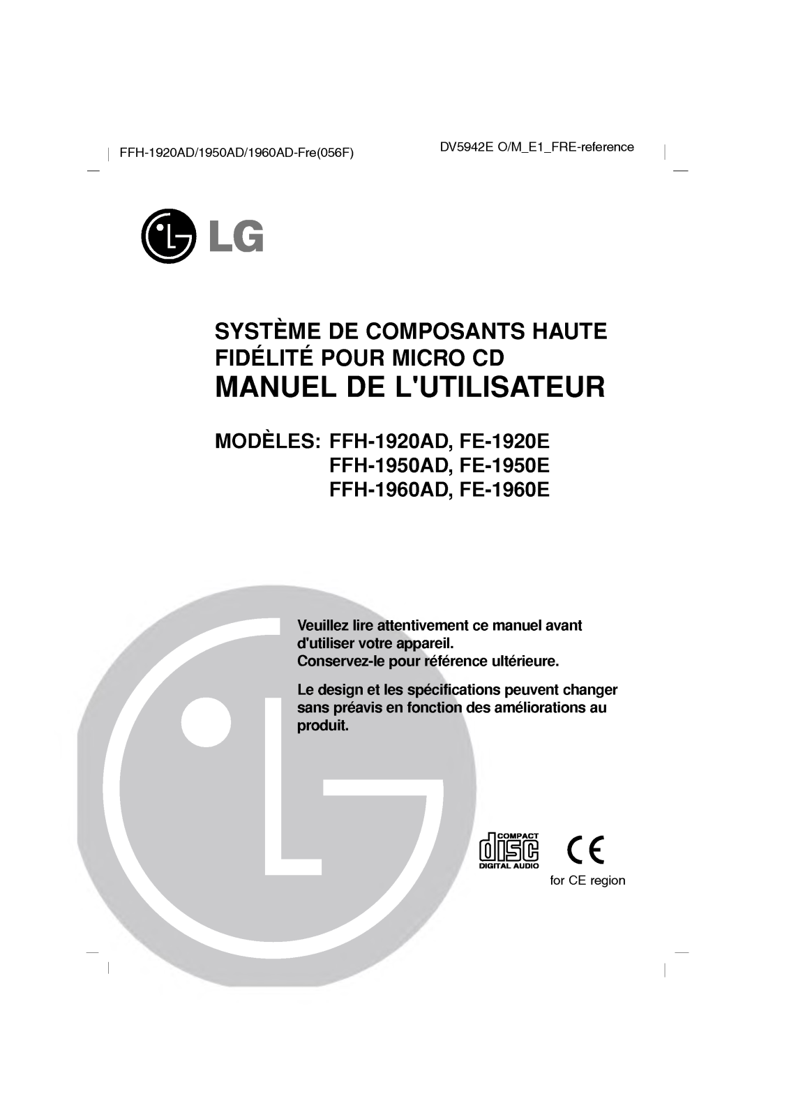 LG FFH-1920AD User Manual