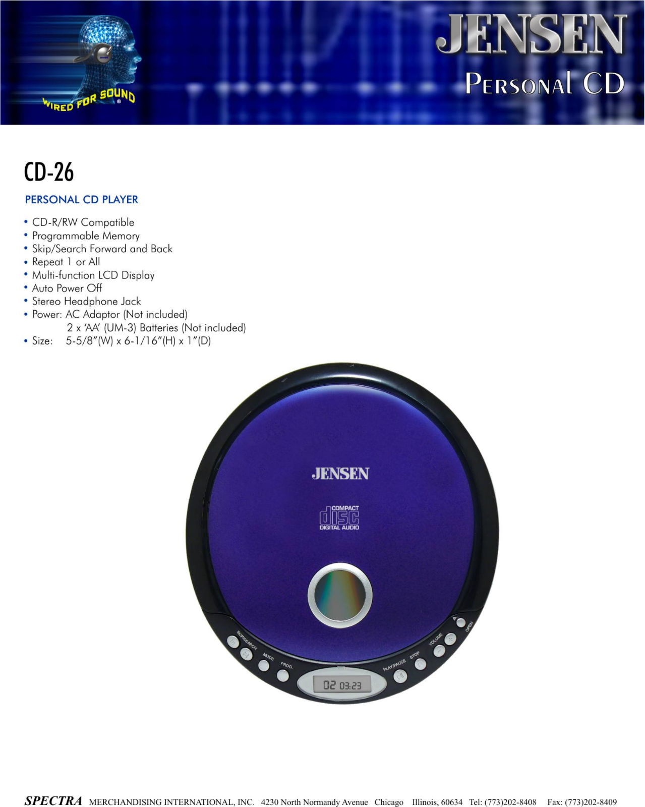 Jensen CD-26 User Manual