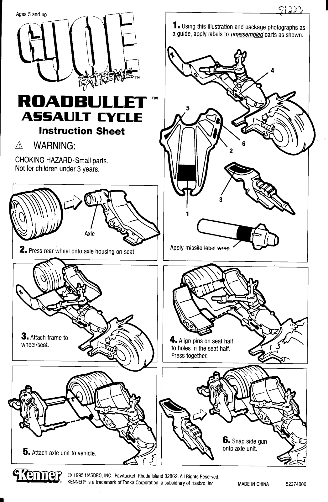 HASBRO GIJoe Roadbullet Assault Cycle User Manual