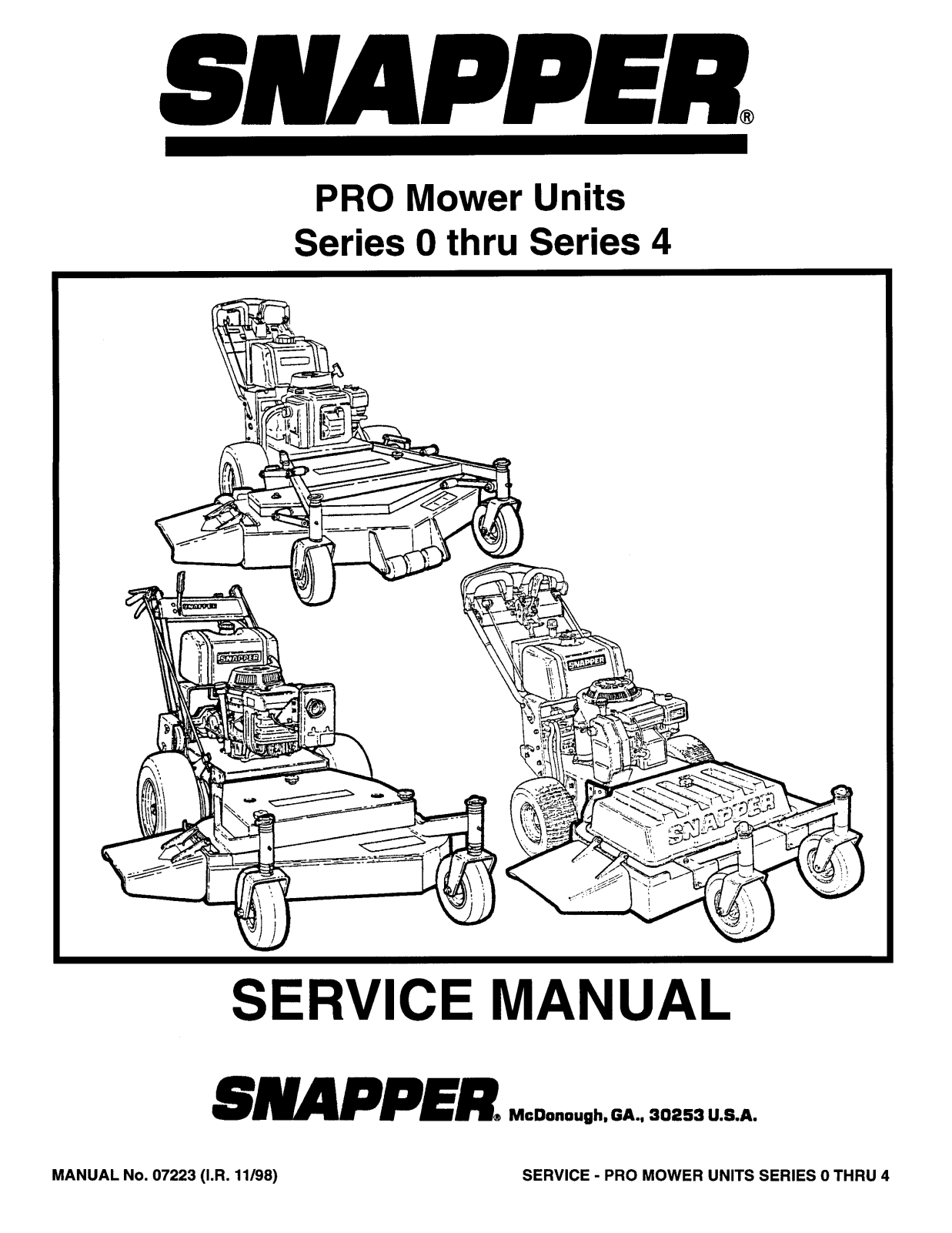 Snapper Series 0, Series 4 User Manual