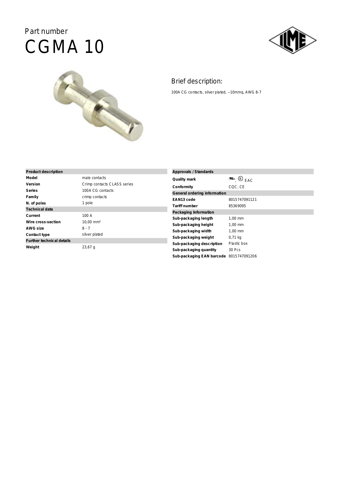 ILME CGMA-10 Data Sheet