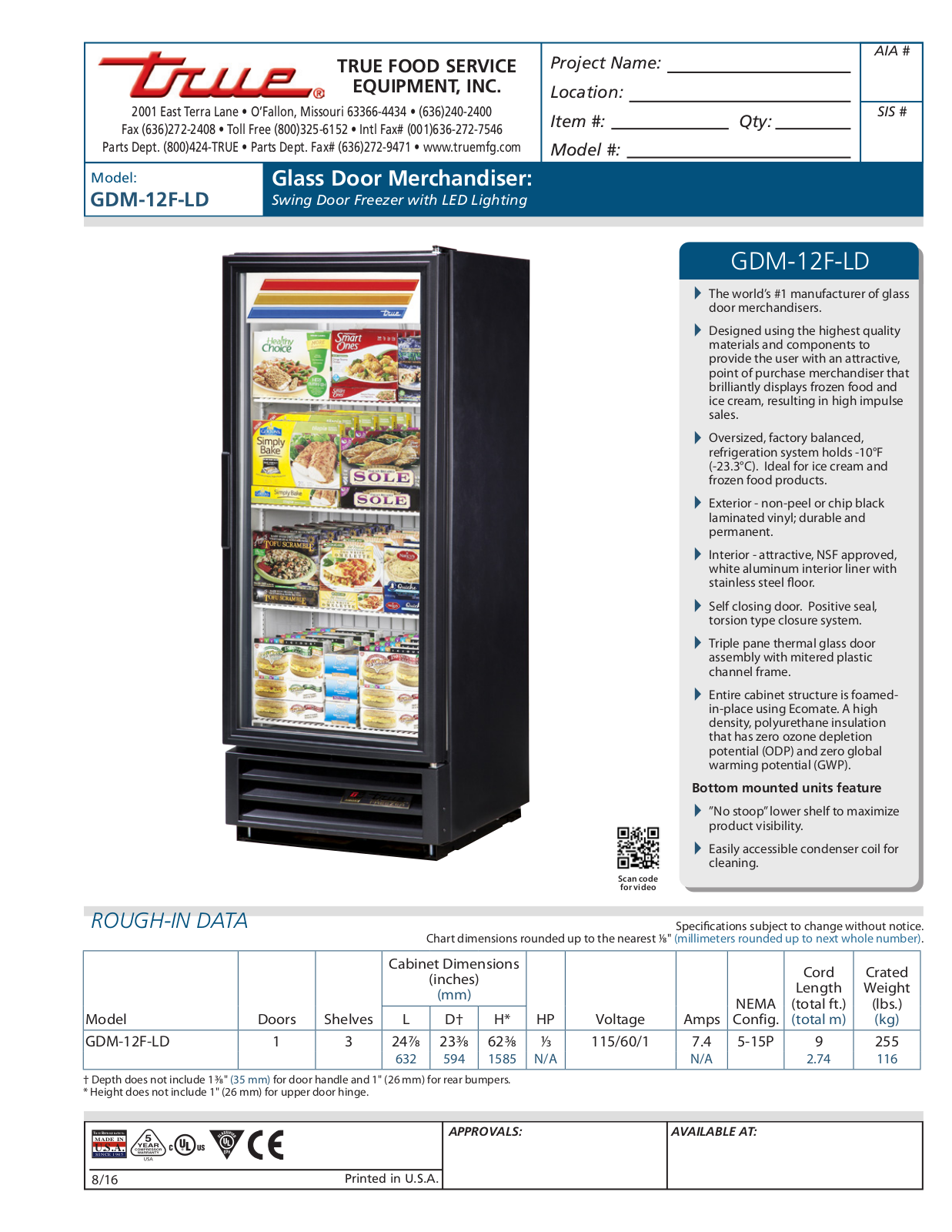 True GDM-12F-LD User Manual