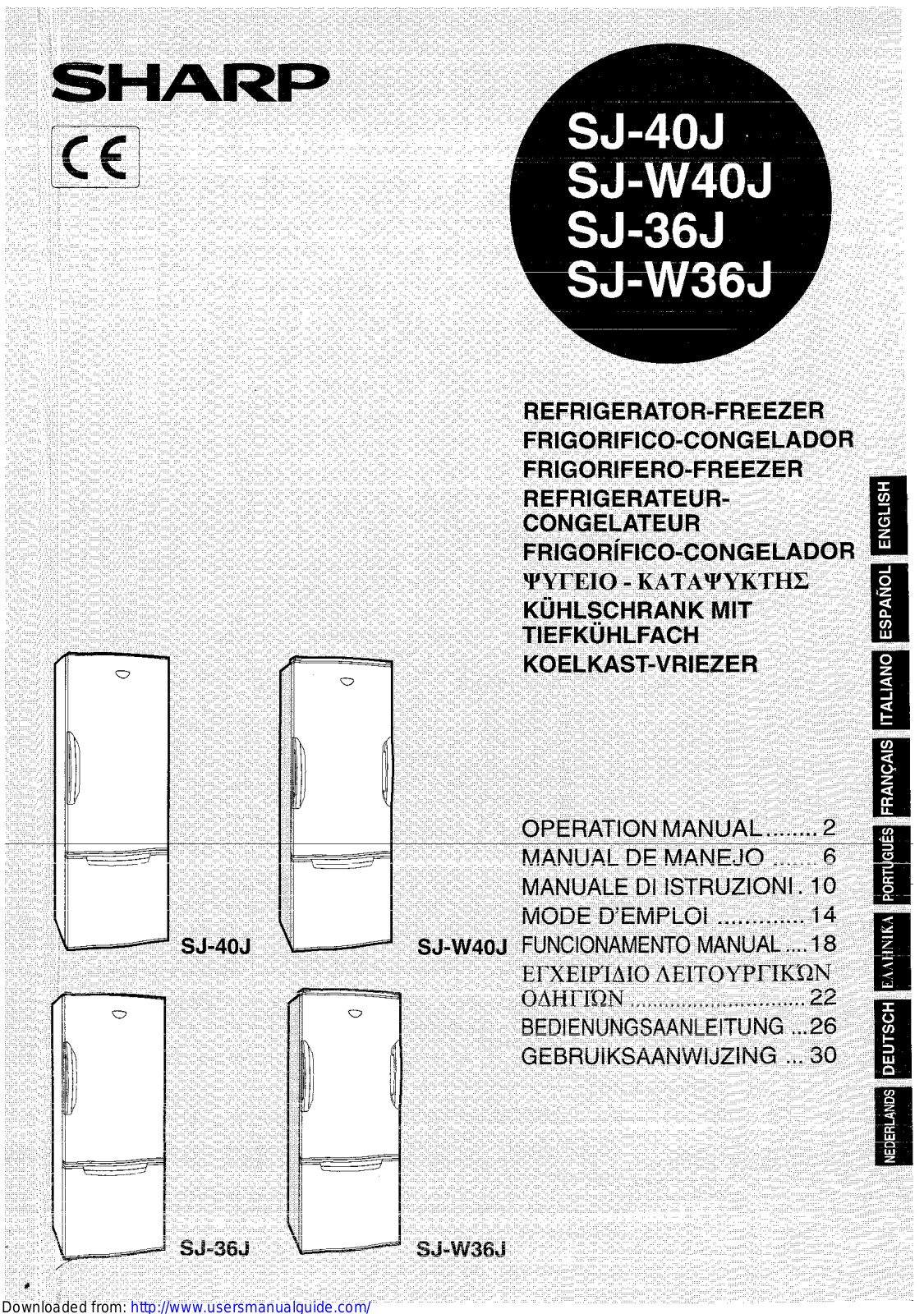 SHARP SJ-40, SJ-W40J, SJ-W36J User Manual