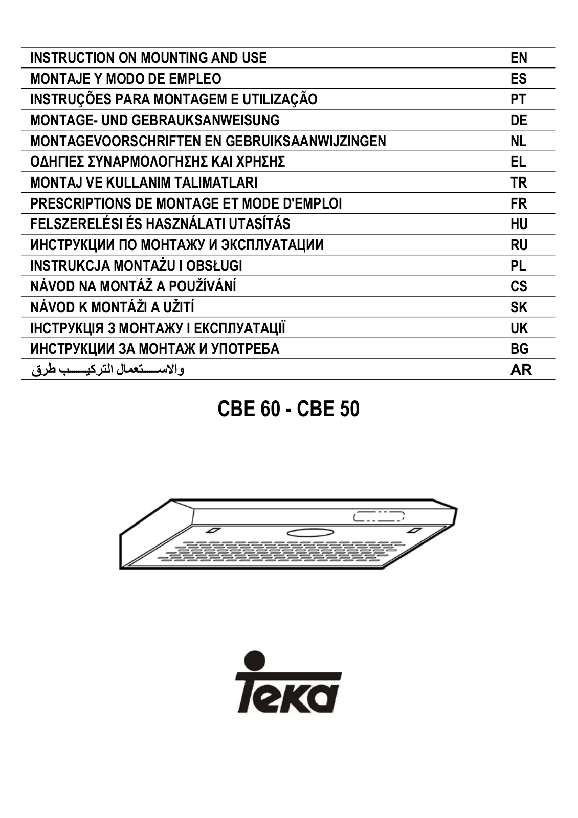 Teka CBE 60 User Manual