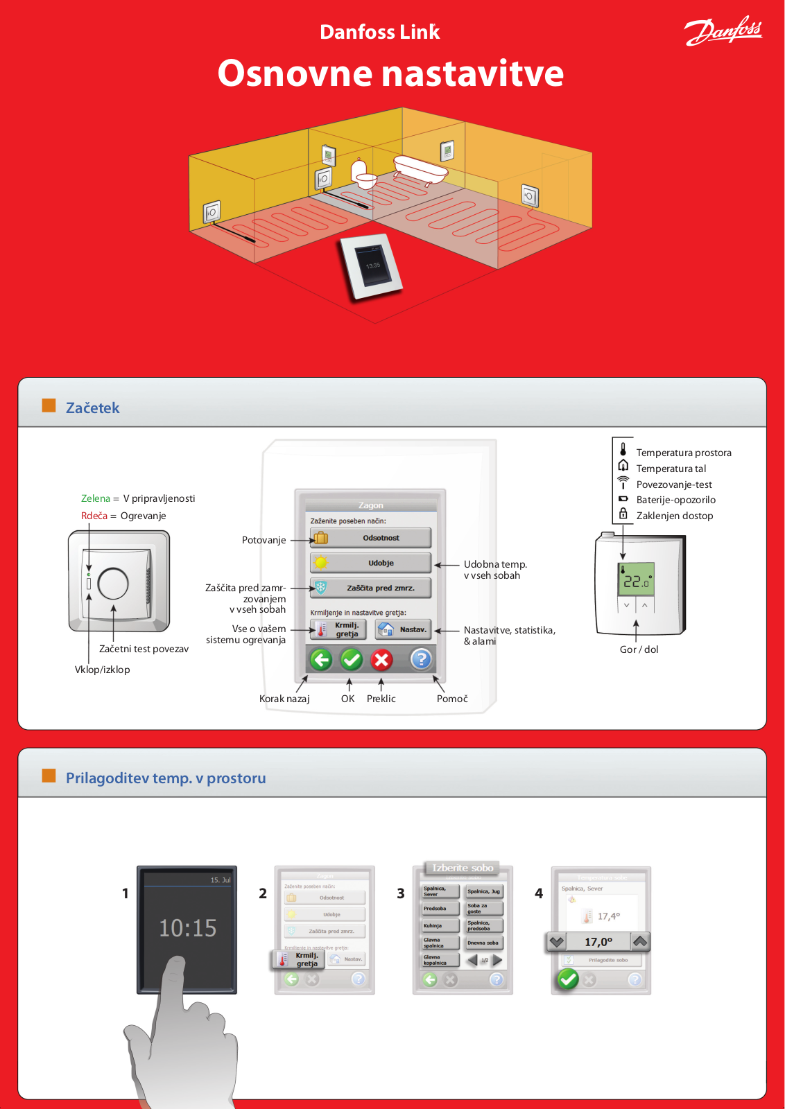 Danfoss Osnovne nastavitve Operating guide