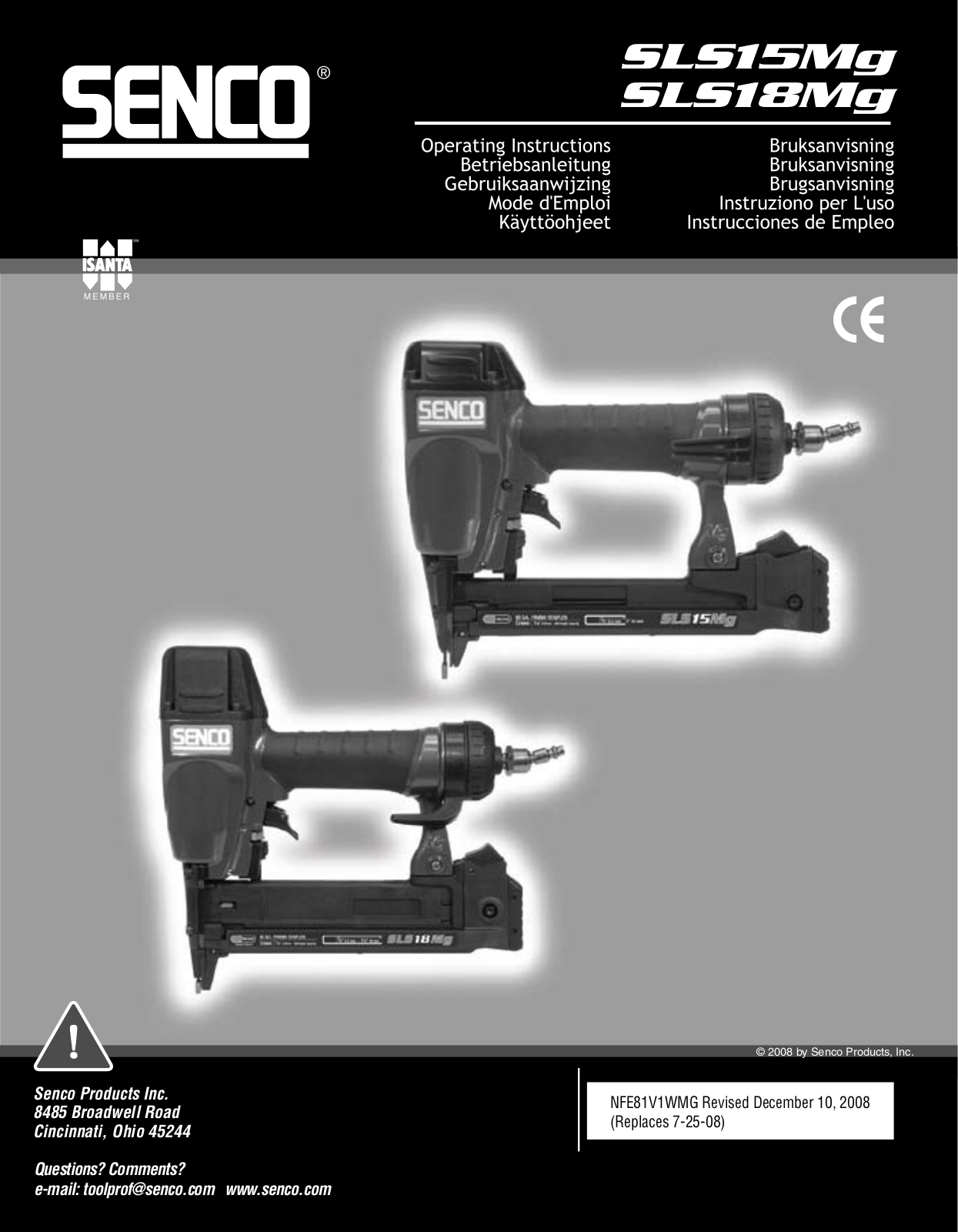 Senco SLS18MG, SLS15MG User Manual