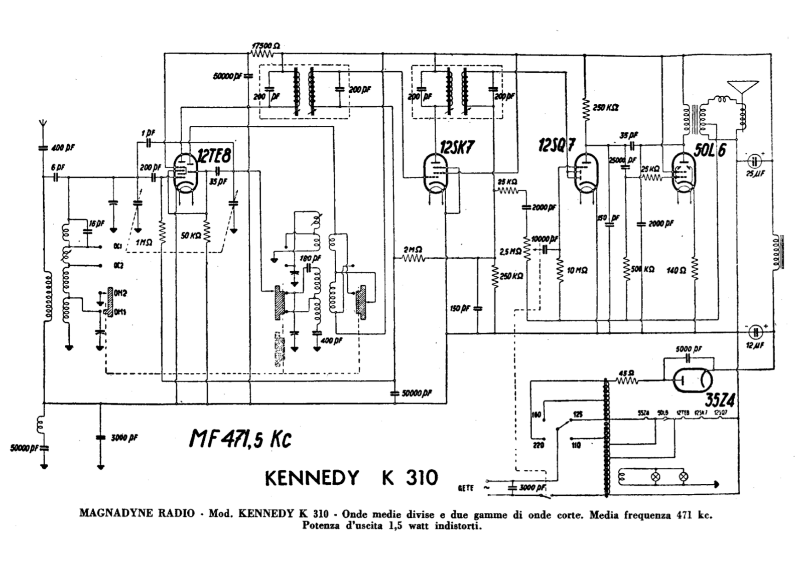 Magnadyne kennedy k310 schematic