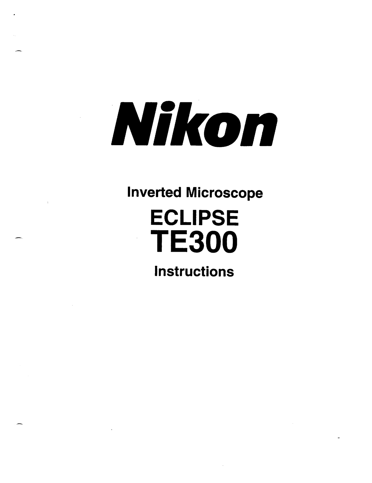 Nikon TE300 User Guide