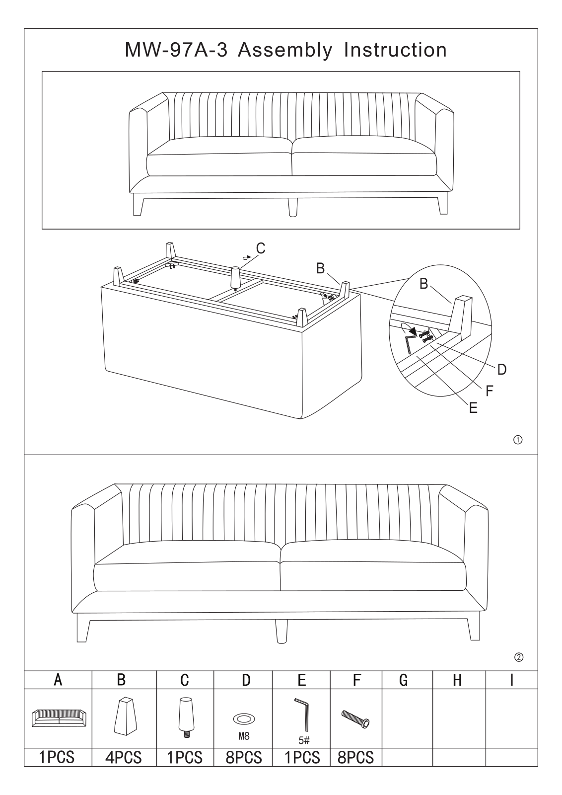 Armen Living LCPS3GR Assembly Guide - ManualMachine.com