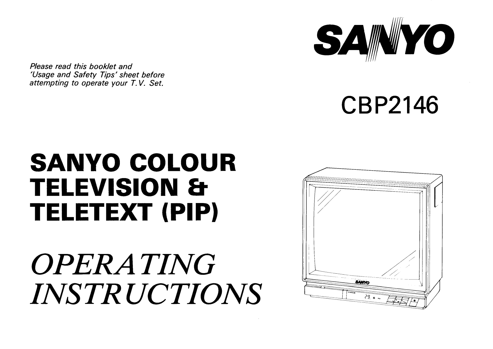 Sanyo CBP2146 Instruction Manual