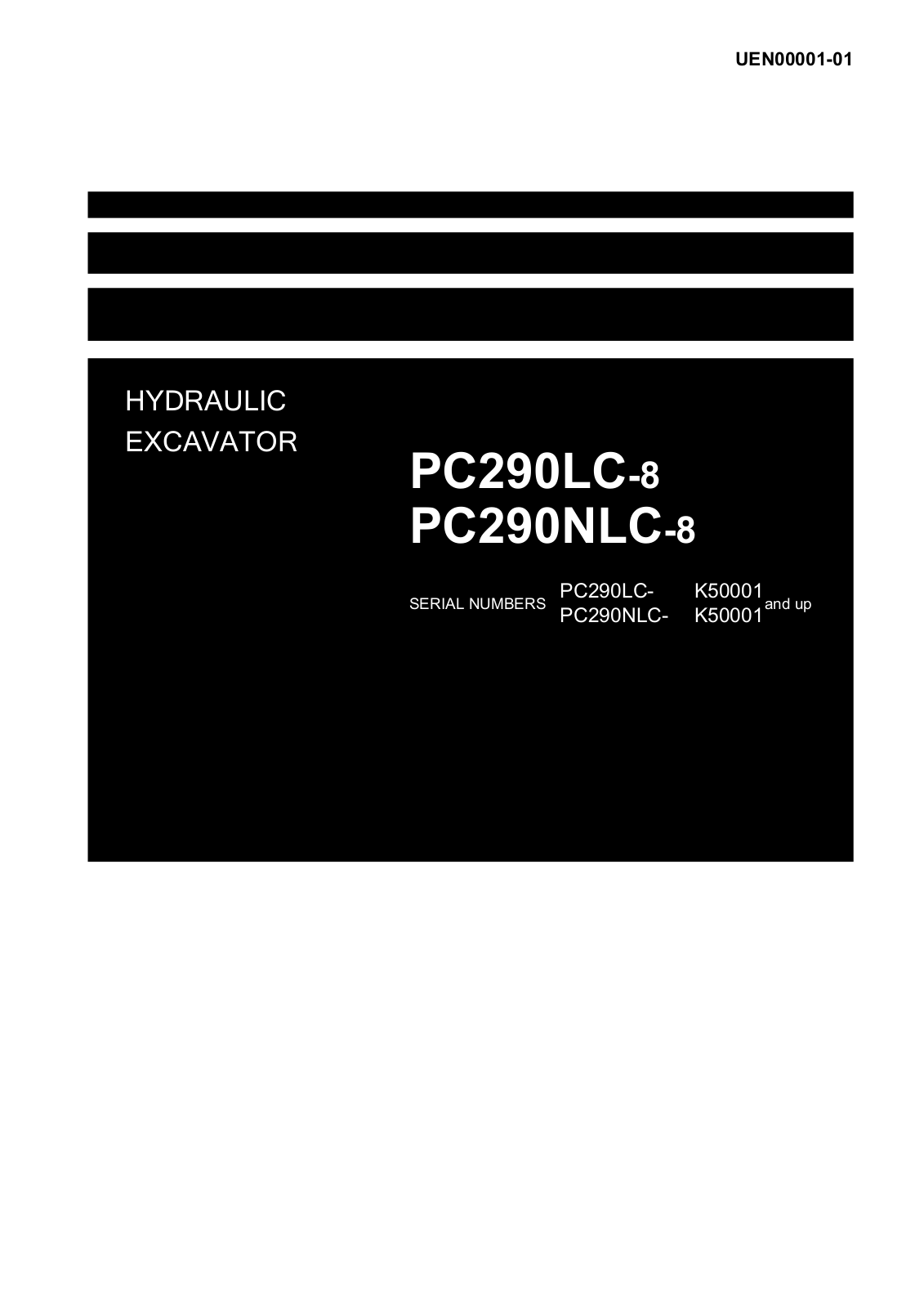 Komatsu PC290LC-8, PC290NLC-8 Service Manual