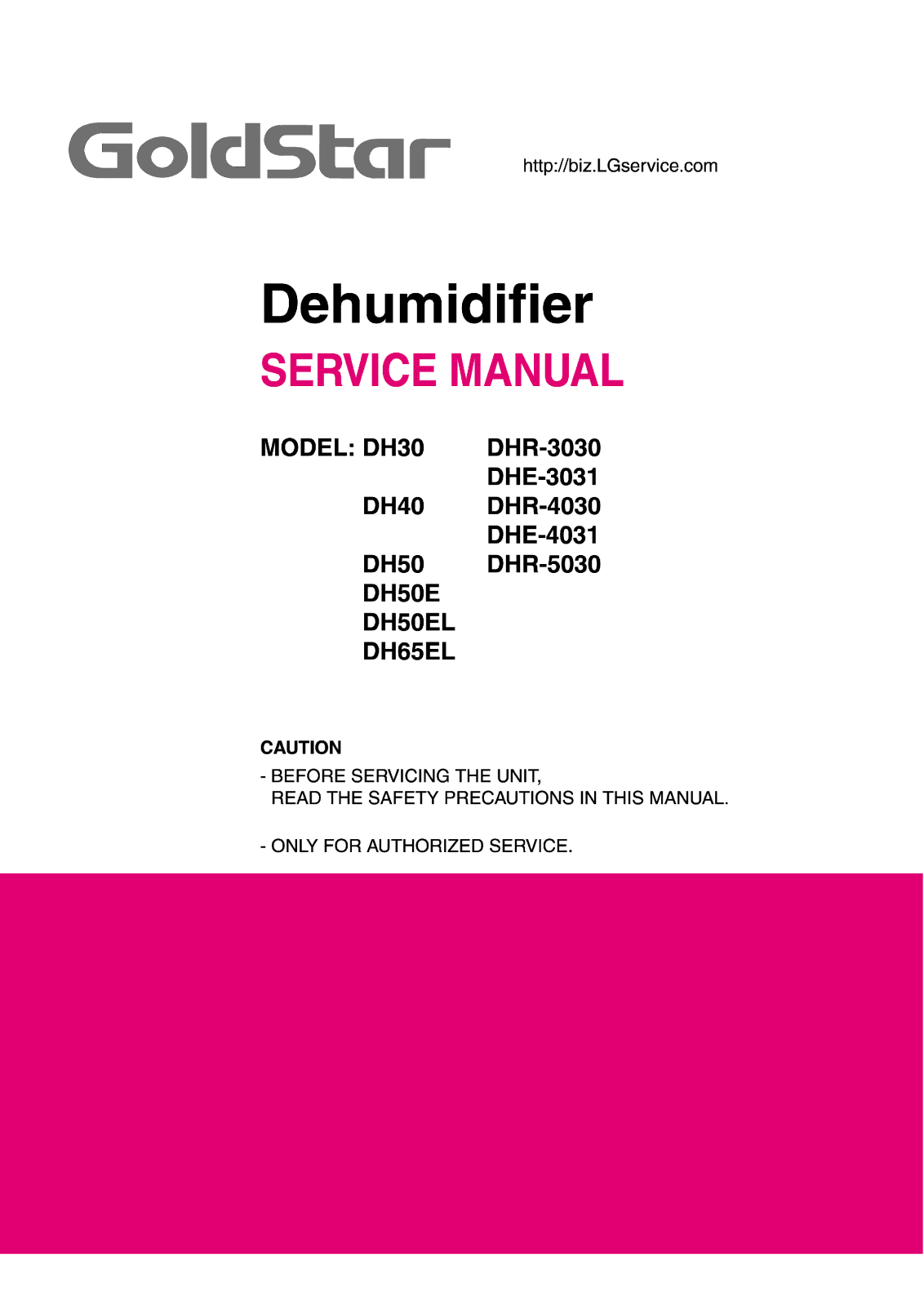 Goldstar Dhr-3030, Dhr-3030, Dh30 Service Manual