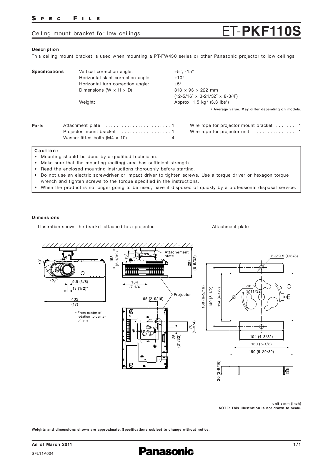 Panasonic ET-PKF110S User Manual