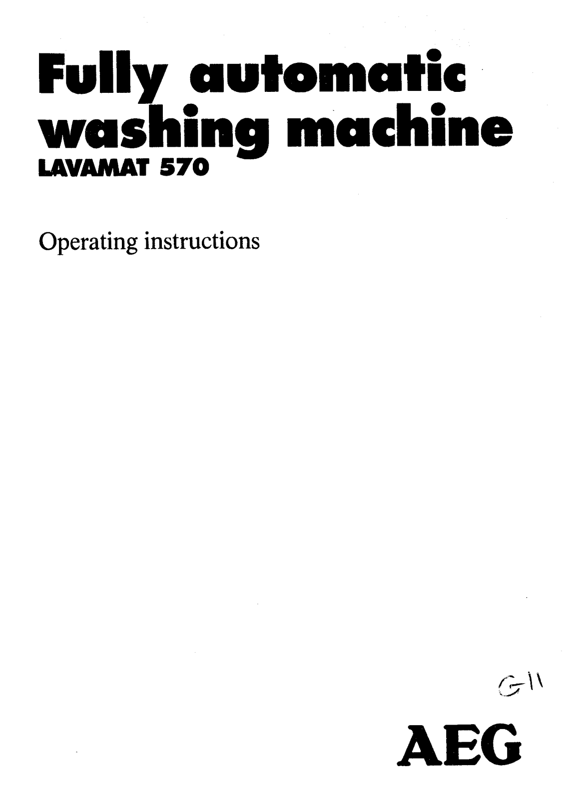 Aeg-electrolux LAVAMAT 570 User Manual