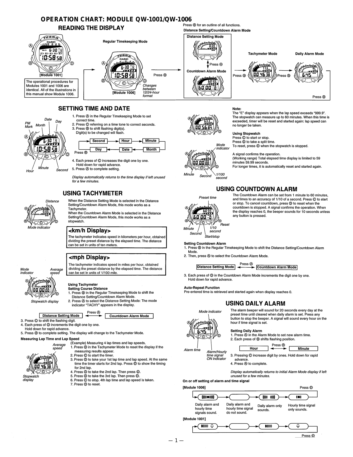 Casio QW-1006 User Manual