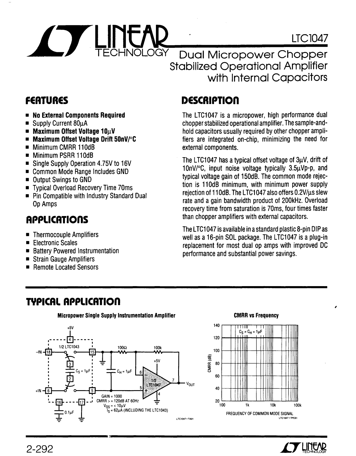 Linear Technology LTC1047 Datasheet