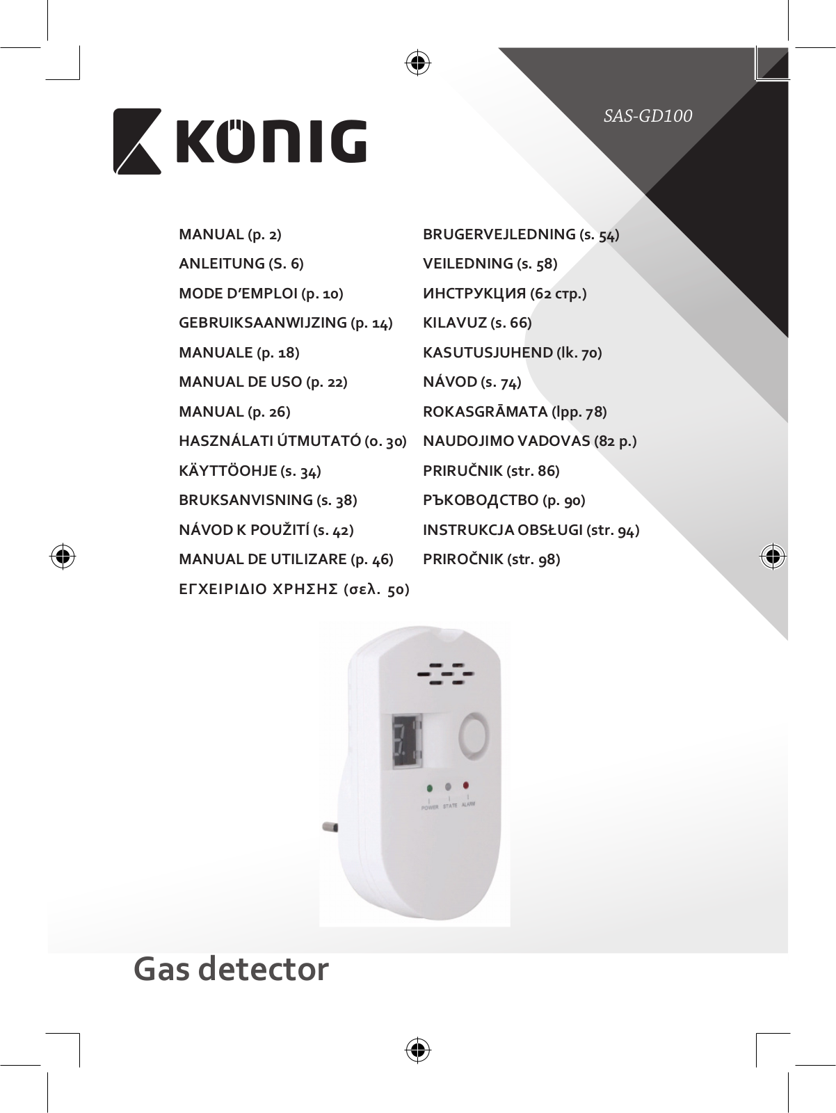 Konig Gas detector User Manual